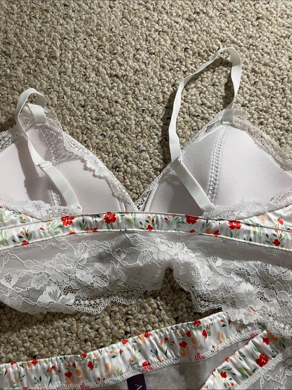 Adore Me White Floral Lace Bralette & Bikini Set - Picture 4 of 5